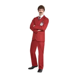 AMSCAN Costume Anchorman Ron Burgundy Men's Large
