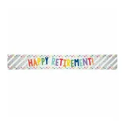 AMSCAN Banner Happy Retirement Multi-Coloured Foil 2.7m