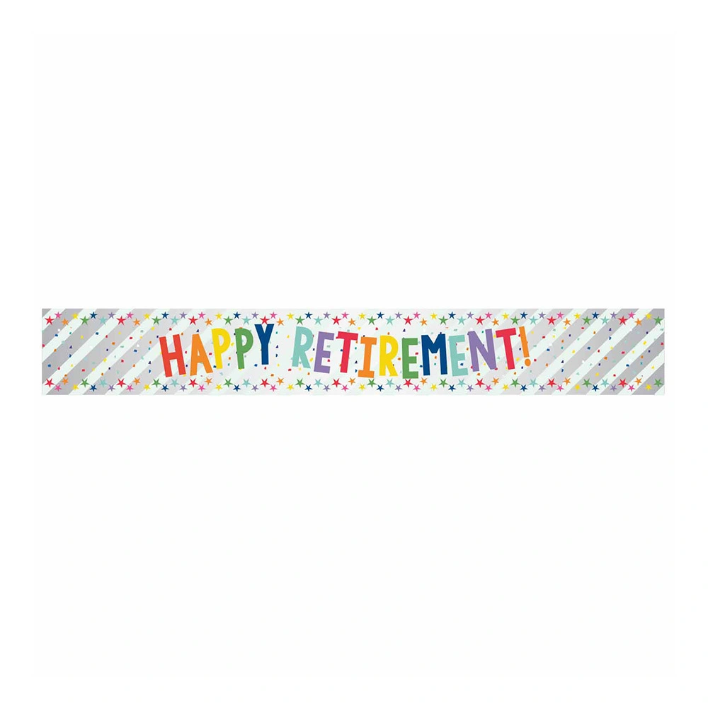 AMSCAN Banner Happy Retirement Multi-Coloured Foil 2.7m