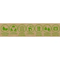 Alpen Sugcane Plate Natural 180mm 10 Pack -Costumes Party Store AL 400103 3