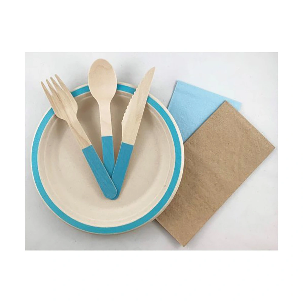 Alpen Wooden Cutlery Light Blue Sets 30 Pack 3 Alpen Wooden Cutlery Light Blue Sets 30 Pack - Image 3