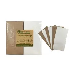 Alpen Napkins Lunch White & Kraft 33x33cm 20 Pack 5 Alpen Napkins Lunch White & Kraft 33x33cm 20 Pack -Costumes Party Store AL 401601 2