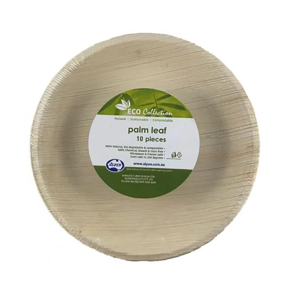 Alpen Palmleaf Round Plate 18cm 10 Pack 1 Alpen Palmleaf Round Plate 18cm 10 Pack
