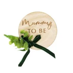 AMSCAN Botanical Baby Wooden Mummy To Be Badge With Botanical 7 AMSCAN Botanical Baby Wooden Mummy To Be Badge With Botanical -Costumes Party Store BAB.103 2
