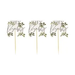 AMSCAN Botanical Baby Hey Baby Botanical Cupcake Toppers 12 Pack -Costumes Party Store BAB.129 2