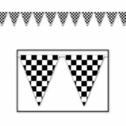 AMSCAN Pennant Flag Banner Black & White Checkered