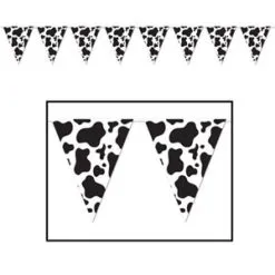 AMSCAN Pennant Flag Banner Cow Print