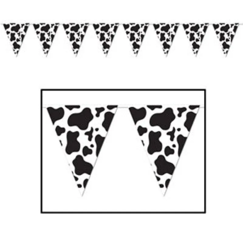 AMSCAN Pennant Flag Banner Cow Print 1 AMSCAN Pennant Flag Banner Cow Print