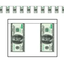AMSCAN Pennant Banner One Hundred Dollar Bill (25cm X 3.7M )
