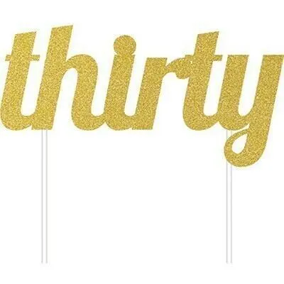 AMSCAN Cake Topper Thirty Gold Glittered 1 AMSCAN Cake Topper Thirty Gold Glittered