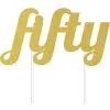 AMSCAN Cake Topper Fifty Gold Glittered