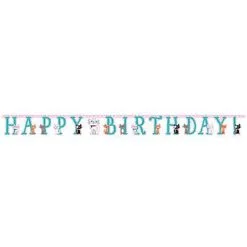 AMSCAN Purrfect Party Jointed Banner Happy Birthday Cardboard (3M X 18cm)