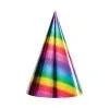 AMSCAN Rainbow Foil Cone Shaped Party Hats 8 Pack
