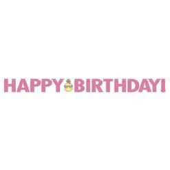 AMSCAN Pineapple N Friends Happy Birthday Ribbon Banner Glittered 15cm X 3m