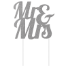 AMSCAN Cake Topper Mr & Mrs Silver Glittered