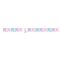 AMSCAN Mermaid Shine Iridescent Happy Birthday String Banner 15cm X 163cm