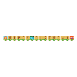 AMSCAN Jungle Safari Happy Birthday Ribbon Banner 15cm X 1.39m