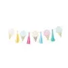 AMSCAN Ice Cream Party Decor Tassel Ribbon Banner & Foil 20cm X 1.4m
