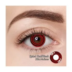 HP Imports Spiral Red Black Contact Lens