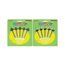 Unique 5 Pirate Candles In Holders - 2 Assorted Designs