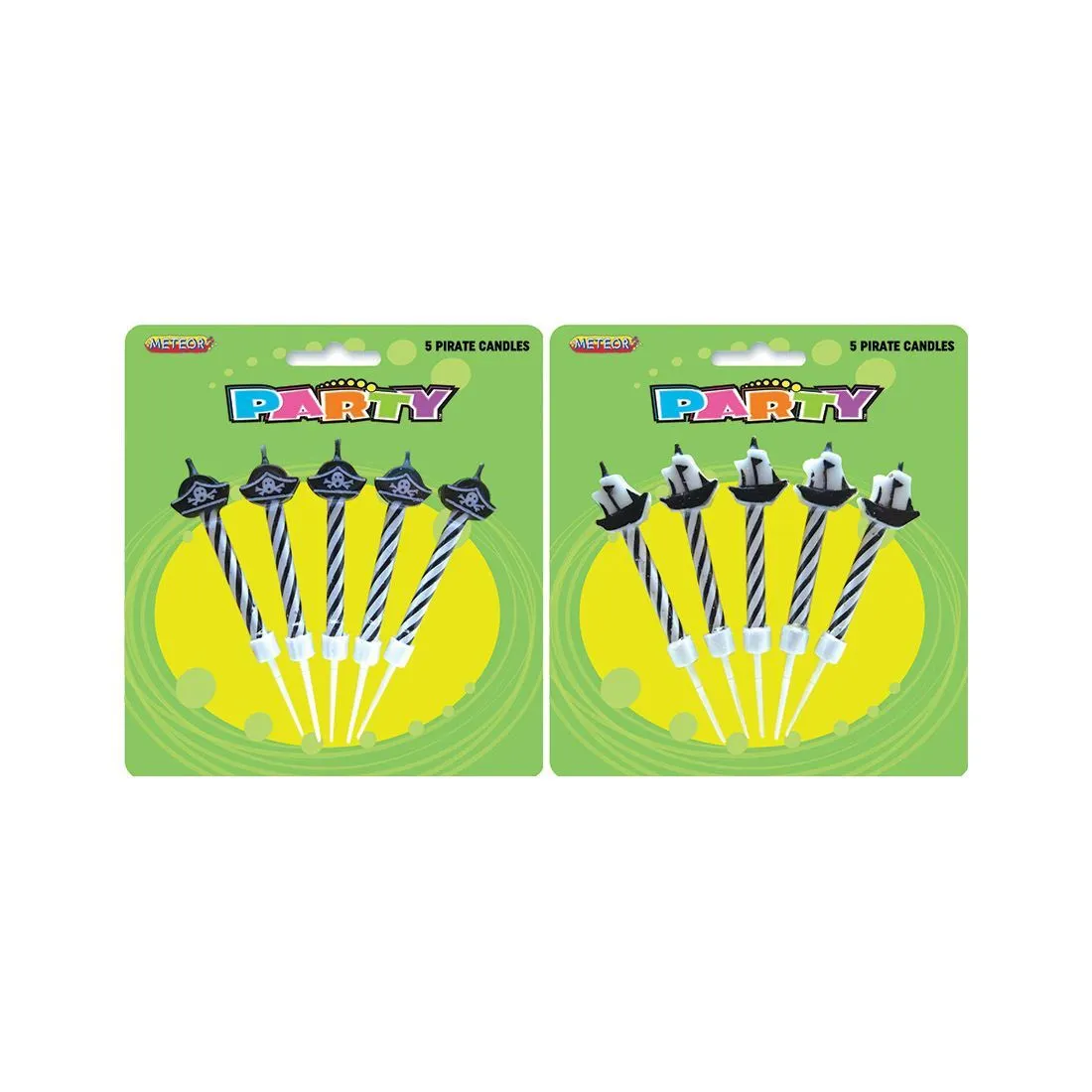 Unique 5 Pirate Candles In Holders - 2 Assorted Designs 1 Unique 5 Pirate Candles In Holders - 2 Assorted Designs