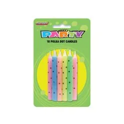 Unique 10 Large Polka Dot Candles