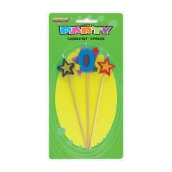 Unique 3 Pce Number Candle Set - 0