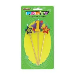 Unique 3 Pce Number Candle Set - 1