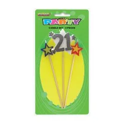 Unique 3 Pce Number Candle Set - 21S