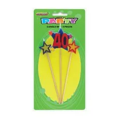 Unique 3 Pce Number Candle Set - 40