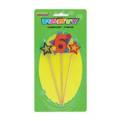 Unique 3 Pce Number Candle Set - 6