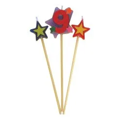 Unique 3 Pce Number Candle Set - 9