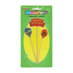 Unique 3 Piece Candle Set - Happy Birthday - Assorted