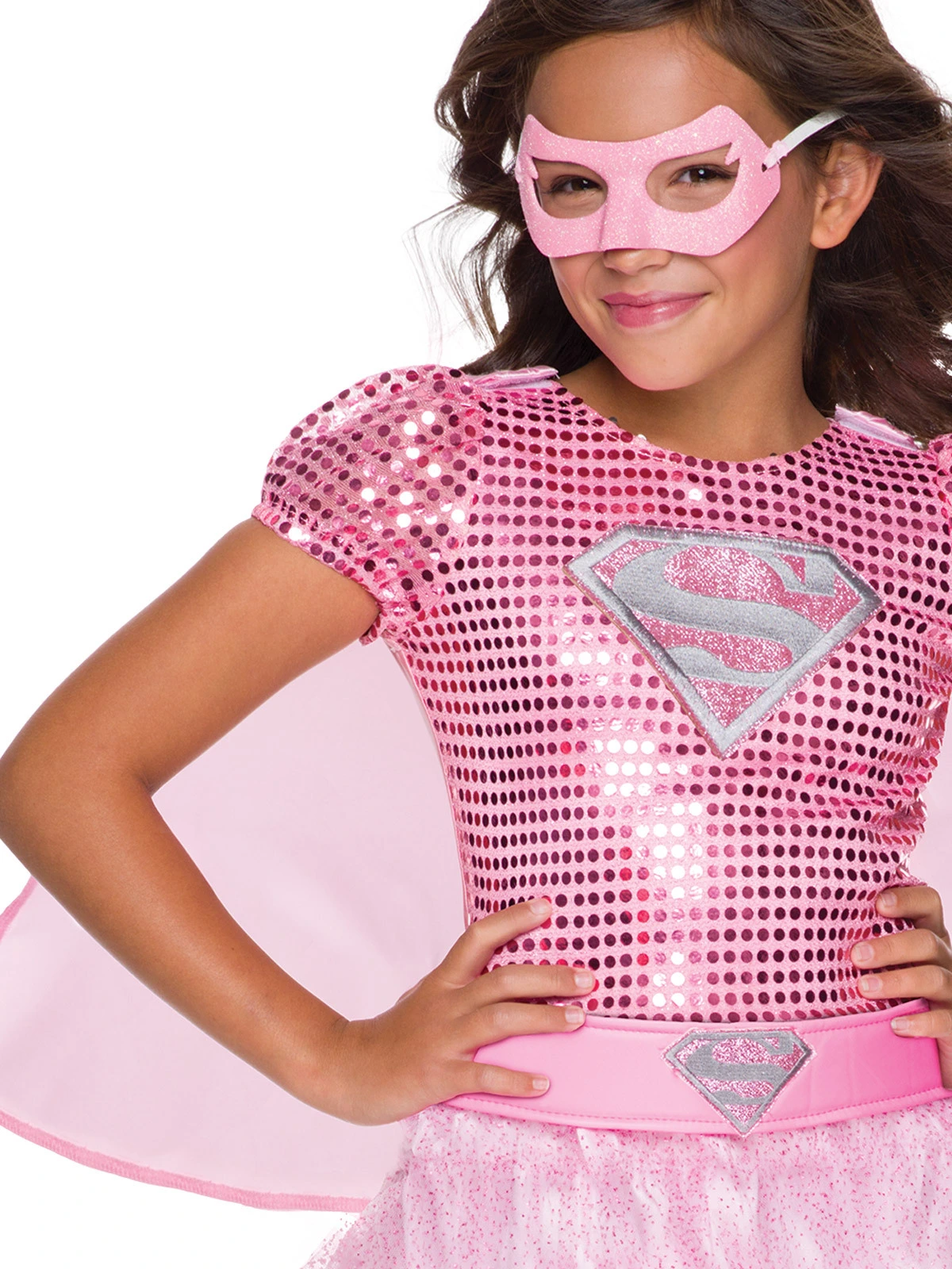 Rubies Supergirl Pink Sequin Costume - Size S 2 Rubies Supergirl Pink Sequin Costume - Size S - Image 2